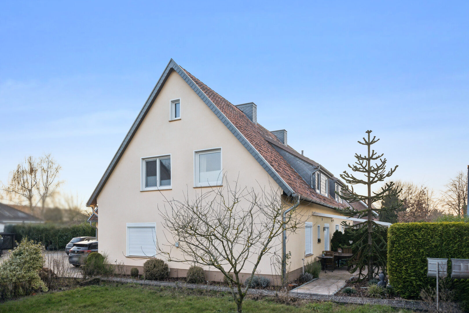 Vorderansicht des Hauses