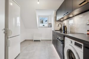 Die Küche im Obergeschoss